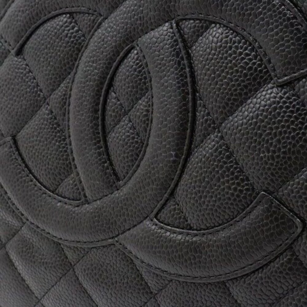 Authentic Chanel GST Caviar Grand Shopping Tote Quilted Shoulder Bag Black Chain - Picture 4 of 16